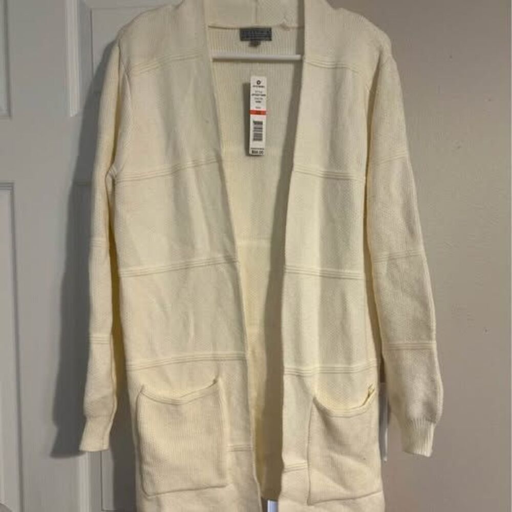 NWT Joseph A. Ivory Cardigan With Pockets